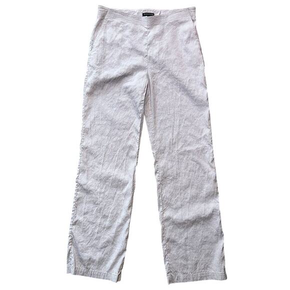 Eileen Fisher Linen Blend High Rise Straight Leg Beige Pants Small - Picture 1 of 7